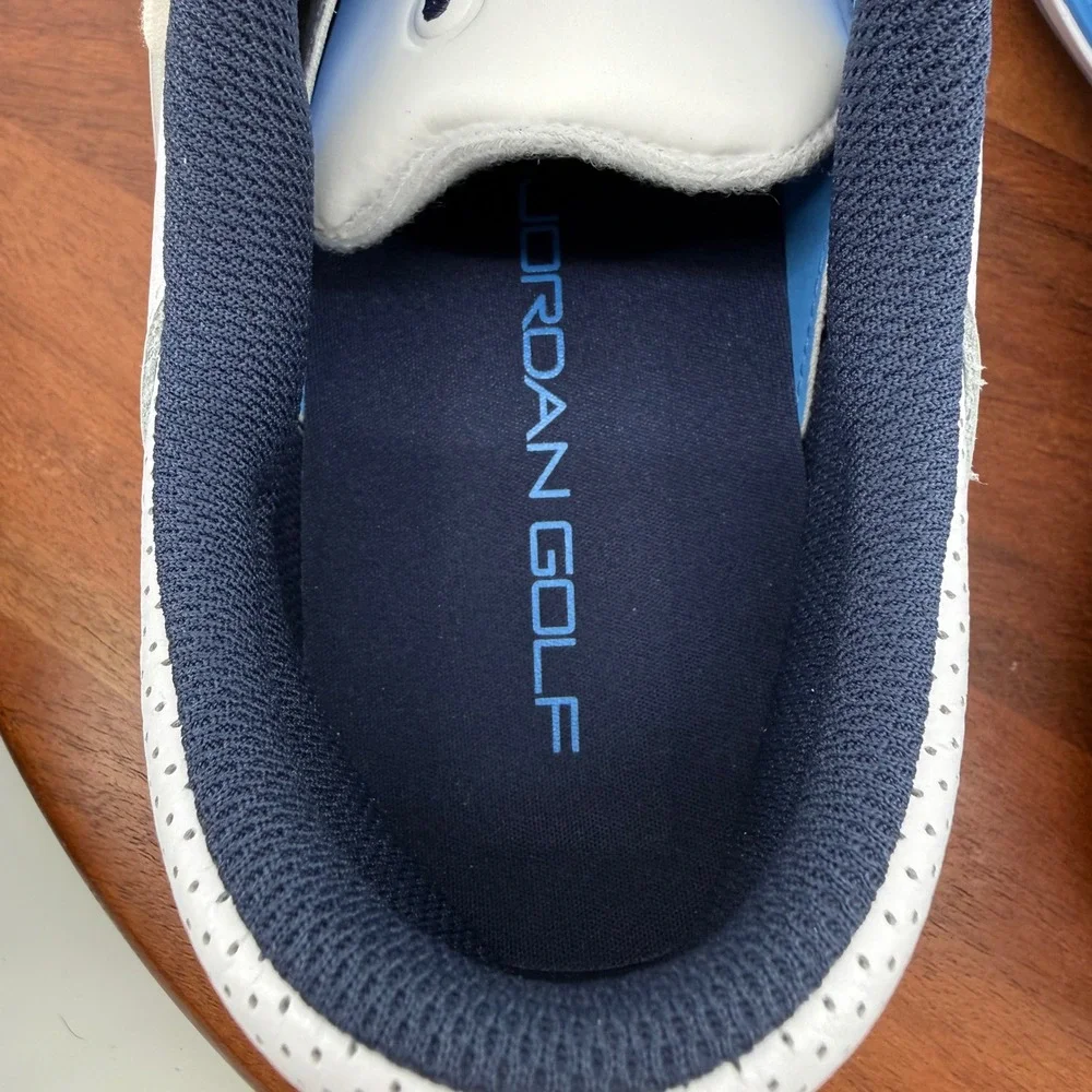 Nike Jordan ADG 5 Leather Golf Shoes Mens White University Blue FQ6642-104 10.5